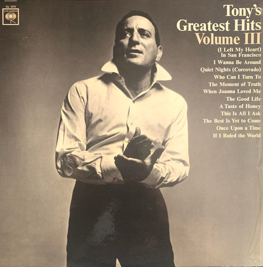 Tony Bennett : Tony's Greatest Hits, Volume III (LP, Comp, Mono, Ter)