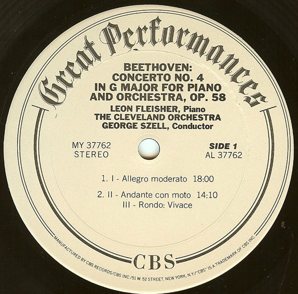 Beethoven*, Mozart*, Fleisher*, Szell*, Cleveland Orchestra* : Piano Concerti (Beethoven's 4th / Mozart's 25th) (LP, Album, RE)