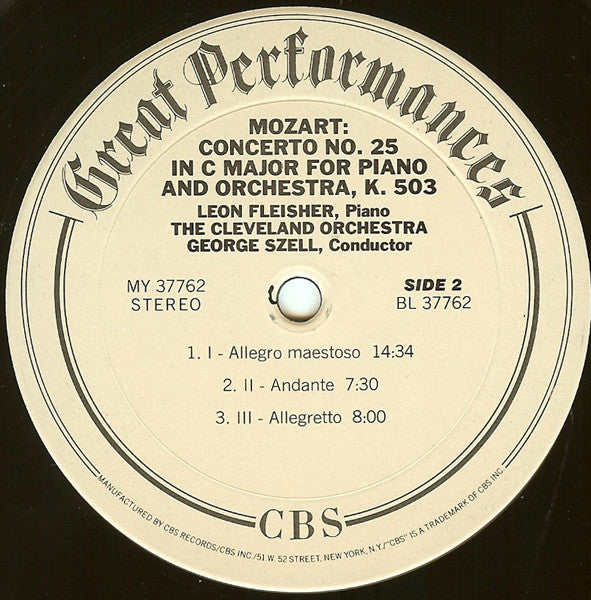 Beethoven*, Mozart*, Fleisher*, Szell*, Cleveland Orchestra* : Piano Concerti (Beethoven's 4th / Mozart's 25th) (LP, Album, RE)