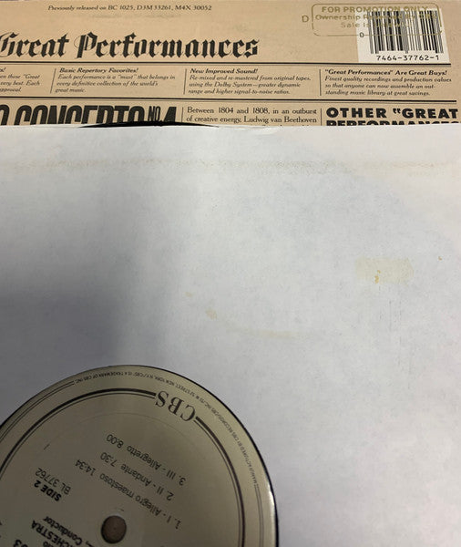 Beethoven*, Mozart*, Fleisher*, Szell*, Cleveland Orchestra* : Piano Concerti (Beethoven's 4th / Mozart's 25th) (LP, Album, RE)