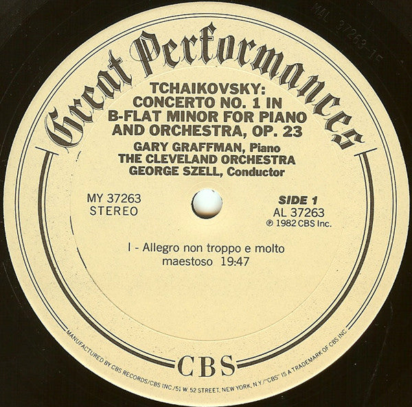 Graffman*, Szell*, Cleveland Orchestra*, Tchaikovsky*, Rachmaninoff* : Tchaikovsky: Piano Concerto No. 1 / Rachmaninoff: Three Preludes (LP, Album)