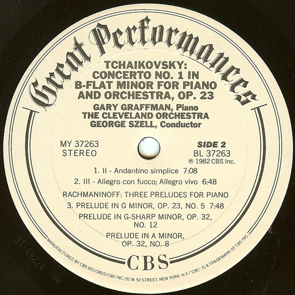 Graffman*, Szell*, Cleveland Orchestra*, Tchaikovsky*, Rachmaninoff* : Tchaikovsky: Piano Concerto No. 1 / Rachmaninoff: Three Preludes (LP, Album)