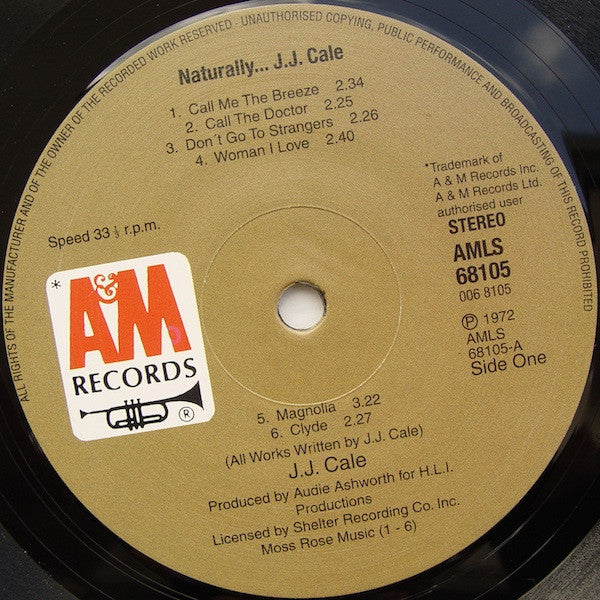 J.J. Cale : Naturally (LP, Album, Ltd, RE, RM, 180)