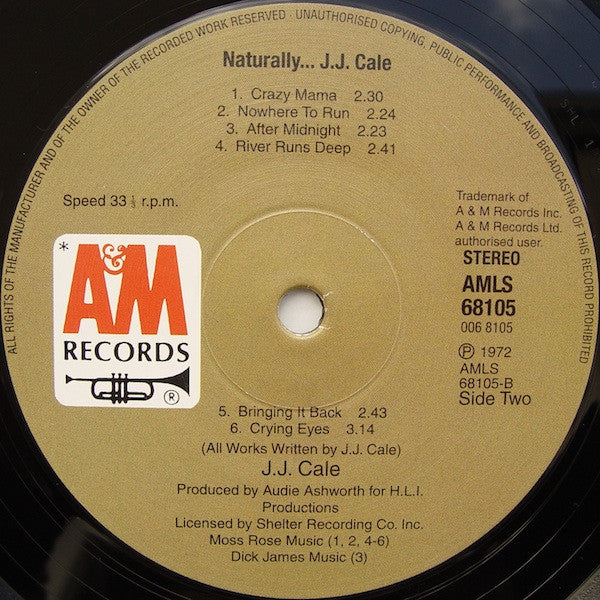 J.J. Cale : Naturally (LP, Album, Ltd, RE, RM, 180)