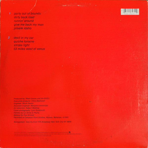 The B-52's : Wild  Planet (LP, Album, RP, Jac)