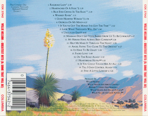 Willie Nelson : Greatest Hits (And Some That Will Be) (CD, Comp, RE)