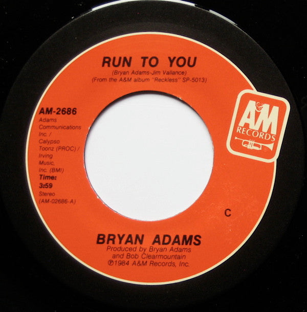 Bryan Adams : Run To You (7", Single, C)