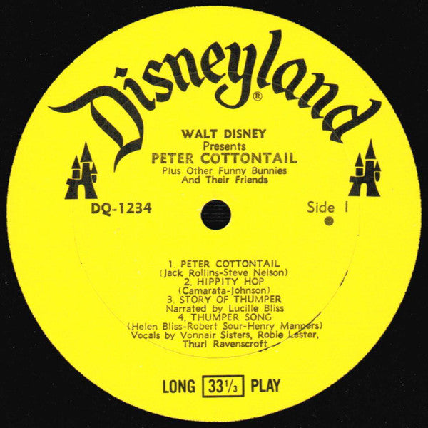 Lucille Bliss, Robie Lester, Vonnair Sisters*, Thurl Ravenscroft : Peter Cottontail (Plus Other Funny Bunnies And Their Friends) (LP, Album, RE)