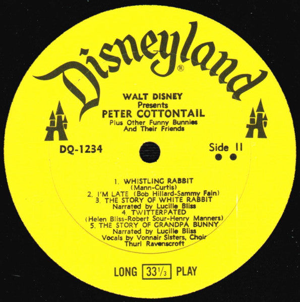 Lucille Bliss, Robie Lester, Vonnair Sisters*, Thurl Ravenscroft : Peter Cottontail (Plus Other Funny Bunnies And Their Friends) (LP, Album, RE)
