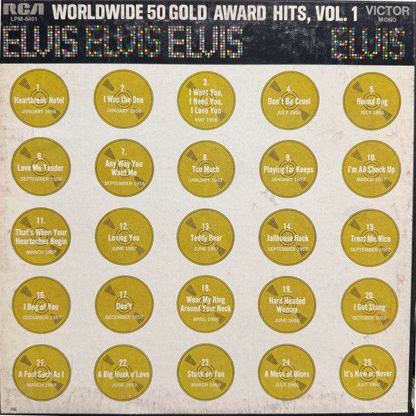 Elvis* : Worldwide 50 Gold Award Hits, Vol. 1 (4xLP, Comp, Mono, RE, Ind + Box, Mono)
