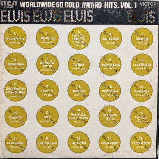 Elvis* : Worldwide 50 Gold Award Hits, Vol. 1 (4xLP, Comp, Mono, RE, Ind + Box, Mono)