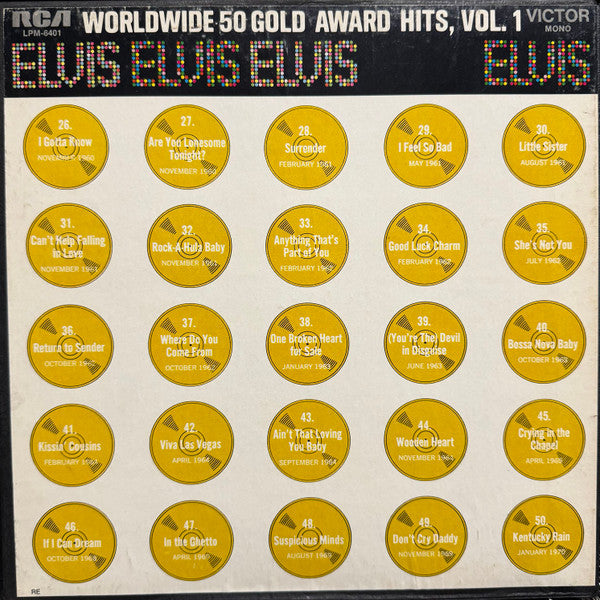 Elvis* : Worldwide 50 Gold Award Hits, Vol. 1 (4xLP, Comp, Mono, RE, Ind + Box, Mono)