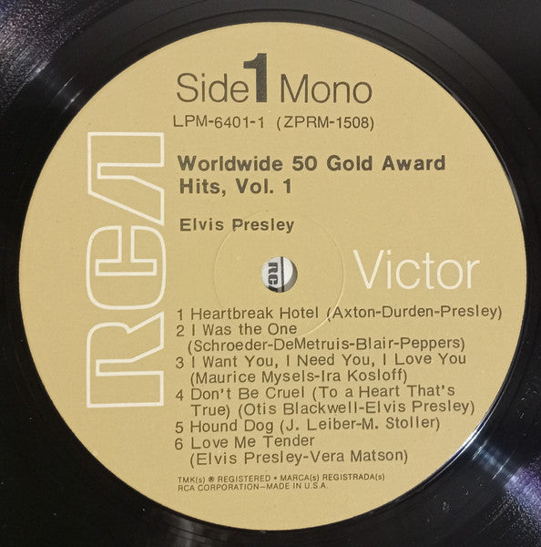 Elvis* : Worldwide 50 Gold Award Hits, Vol. 1 (4xLP, Comp, Mono, RE, Ind + Box, Mono)