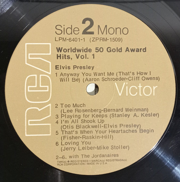 Elvis* : Worldwide 50 Gold Award Hits, Vol. 1 (4xLP, Comp, Mono, RE, Ind + Box, Mono)