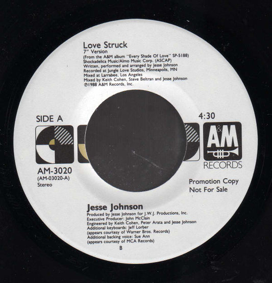 Jesse Johnson : Love Struck (7", Single, Promo)