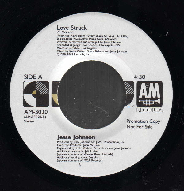 Jesse Johnson : Love Struck (7", Single, Promo)