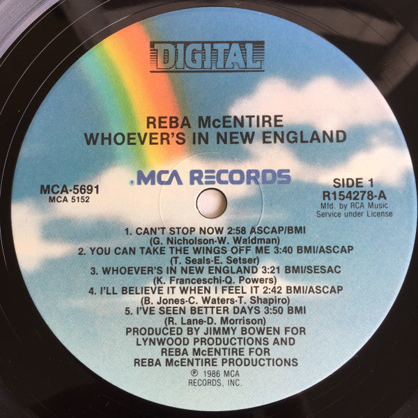 Reba McEntire : Whoever's In New England (LP, Album, Club, Ind)