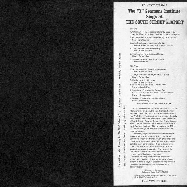 The X-Seamens Institute* : Sings At The South Street Seaport (LP, Album)