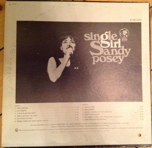 Sandy Posey : Single Girl (LP, Album, Mono)