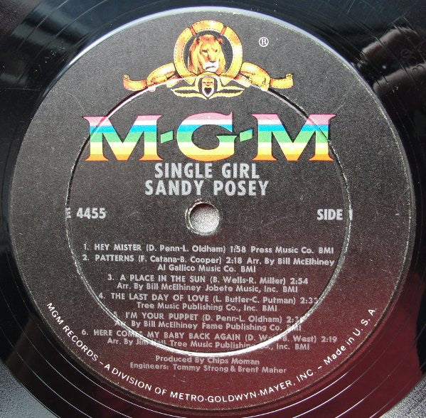 Sandy Posey : Single Girl (LP, Album, Mono)