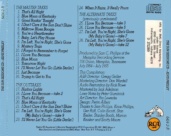 Elvis Presley : The Sun Sessions CD (CD, Comp, Club, RE)