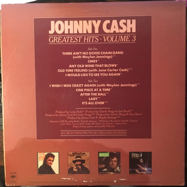 Johnny Cash : Greatest Hits Volume 3 (LP, Comp, Ter)