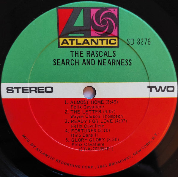 The Rascals : Search And Nearness (LP, Album, RI )