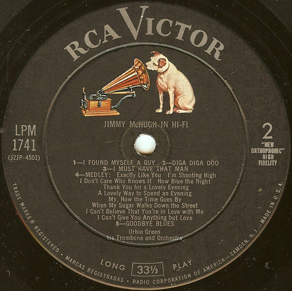 Urbie Green His Trombone And Orchestra* : Jimmy McHugh In Hi-Fi (LP, Album, Mono)