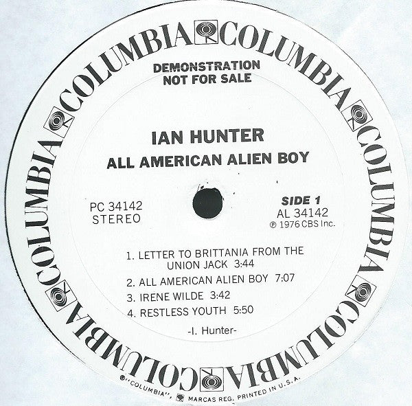 Ian Hunter : All American Alien Boy (LP, Album, Promo)