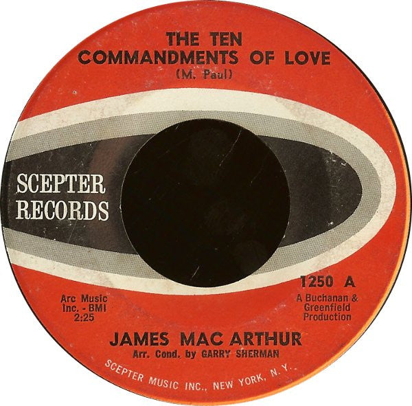 James Mac Arthur* : The Ten Commandments Of Love (7", Single)