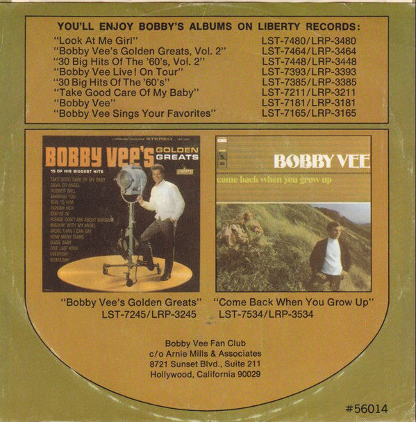Bobby Vee : Maybe Just Today (7", Single)