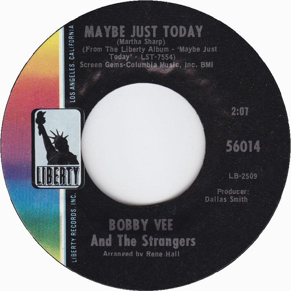 Bobby Vee : Maybe Just Today (7", Single)
