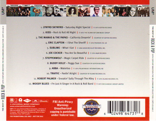 Various : The Best Of Rock & Pop (CD, Comp, RM)