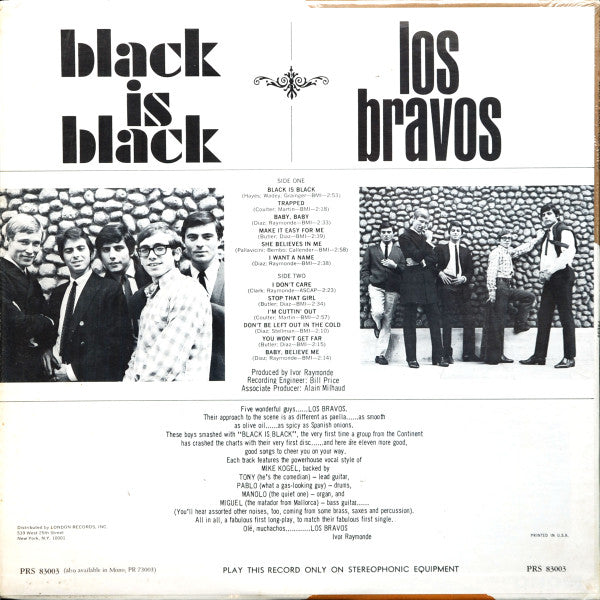 Los Bravos : Black Is Black (LP, Album, Mon)