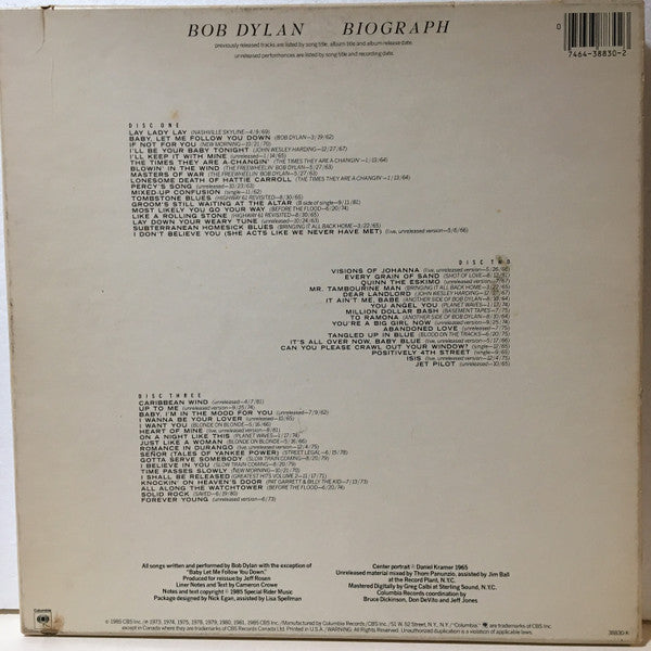 Bob Dylan : Biograph (3xCD, Comp + Box)