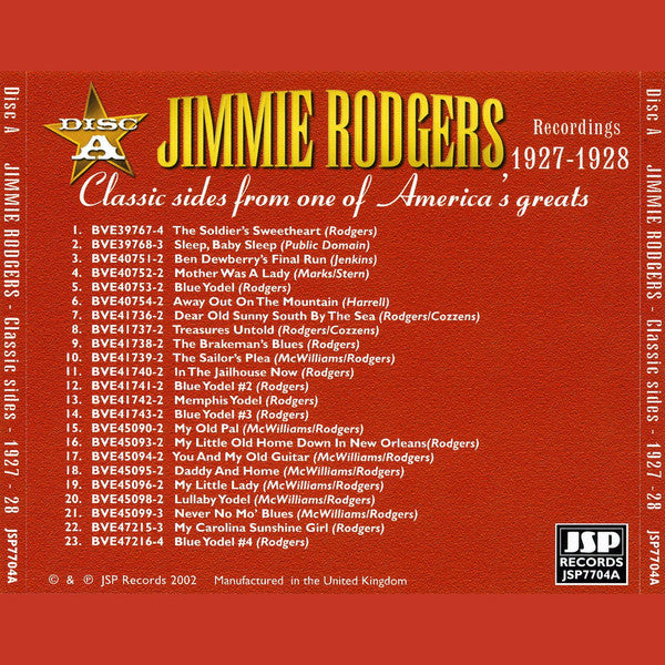 Jimmie Rodgers : Recordings 1927-1933 (5xCD, Comp, RM + Box)