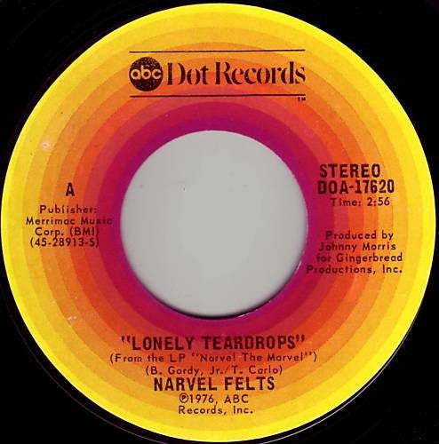 Narvel Felts : Lonely Teardrops (7", Single, Styrene, Ter)