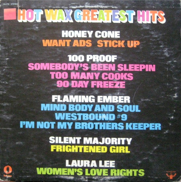 Various : Hot Wax Greatest Hits (LP, Comp)