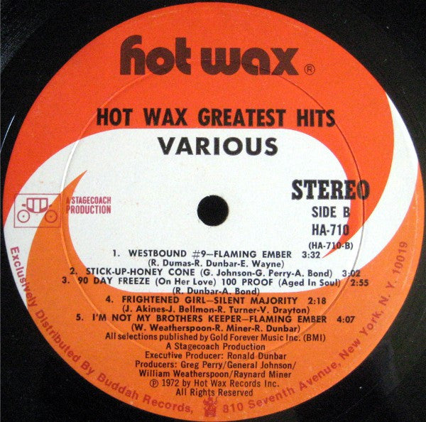 Various : Hot Wax Greatest Hits (LP, Comp)