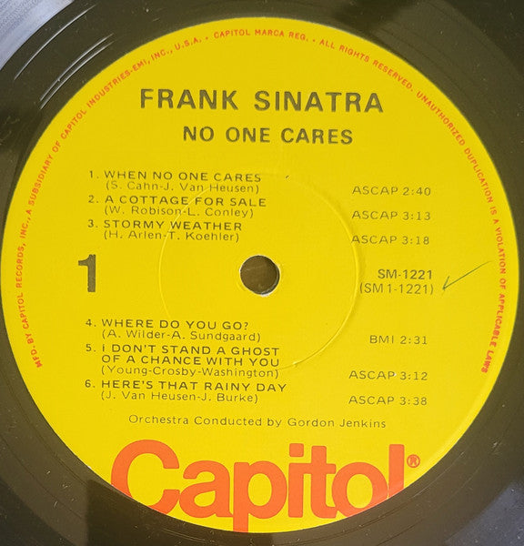 Frank Sinatra : No One Cares (LP, Album, RE)