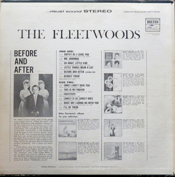 The Fleetwoods : Before And After (LP, Album)