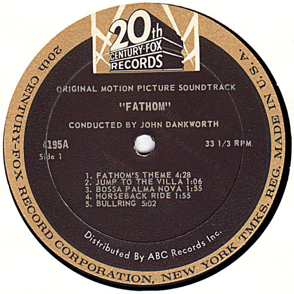 John Dankworth : Fathom (Original Motion Picture Soundtrack Album) (LP, Album, Mono)