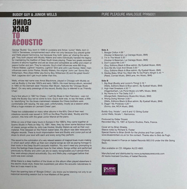 Buddy Guy & Junior Wells : Going Back To Acoustic (LP, Album, Ltd, RE, RM, 180)