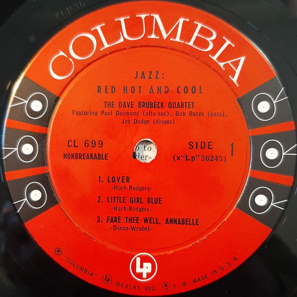 The Dave Brubeck Quartet : Jazz: Red Hot And Cool (LP, Album, Mono, Bri)