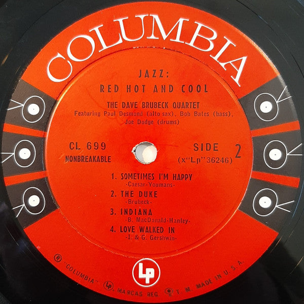 The Dave Brubeck Quartet : Jazz: Red Hot And Cool (LP, Album, Mono, Bri)