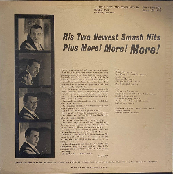 Bobby Bare : Detroit City And Other Hits By Bobby Bare (LP, Album)