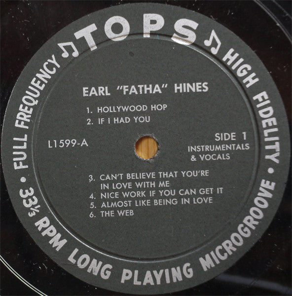 Earl "Fatha" Hines* : The Incomparable Earl "Fatha" Hines (LP, Album)