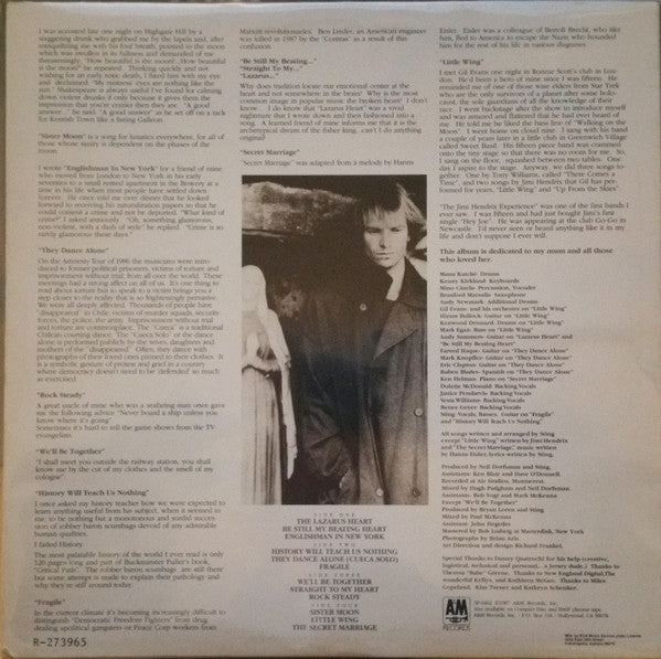 Sting : ...Nothing Like The Sun (2xLP, Album, Club, BMG)