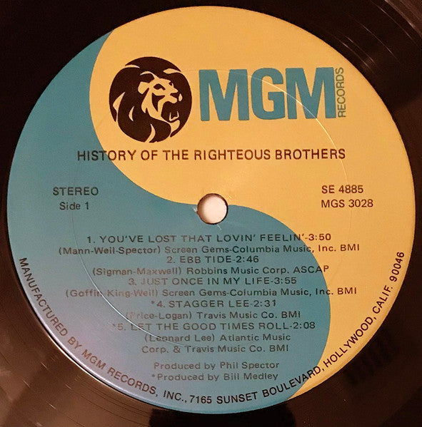 The Righteous Brothers : The History Of The Righteous Brothers (LP, Comp, Ter)