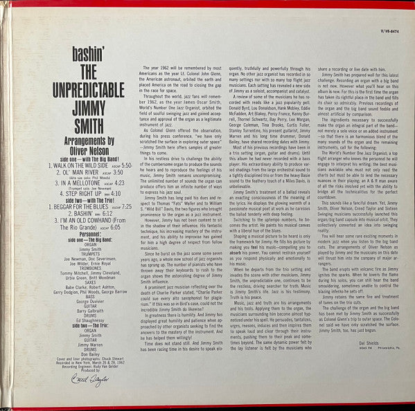 The Unpredictable Jimmy Smith* : Bashin' (LP, Album, MGM)